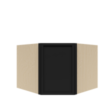 Load image into Gallery viewer, Urban Slim Black Painted Finish Wall Diagonal Corner Cabinet  with 2 doors