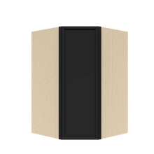Load image into Gallery viewer, Urban Slim Black Painted Finish Wall Diagonal Corner Cabinet  with 2 doors