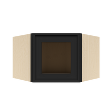 Load image into Gallery viewer, Urban Slim Black Painted Finish Wall Diagonal Mullion Door Cabinet  with 2 doors