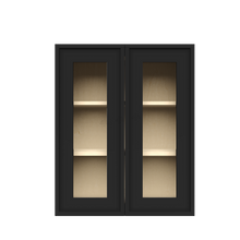 Load image into Gallery viewer, Urban Slim Black Painted Finish Wall Mullion Door Cabinet  with 2 doors