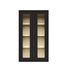 Load image into Gallery viewer, Urban Slim Black Painted Finish Wall Mullion Door Cabinet  with 2 doors