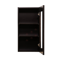 Load image into Gallery viewer, Anchester Espresso Wall Mullion Door Cabinet 1 Door 2 Adjustable Shelves 30 Inch Height Glass Not Included