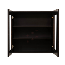 Load image into Gallery viewer, Anchester Espresso Wall Mullion Door Cabinet 2 Doors 2 Adjustable Shelves 30 Inch Height Glass Not Included