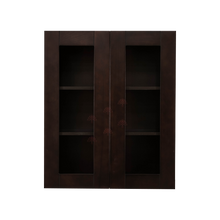 Load image into Gallery viewer, Anchester Espresso Wall Mullion Door Cabinet 2 Doors 2 Adjustable Shelves Glass Not Included