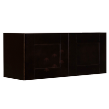 Load image into Gallery viewer, Anchester Espresso Wall Mullion Door Cabinet 2 Doors No Shelf 24 Inch Depth Glass Not Included