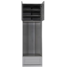 Load image into Gallery viewer, Anchester Gray Tall Double Oven Cabinet 2 Upper Doors and 1 Lower Drawer