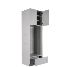 Load image into Gallery viewer, Anchester Gray Tall Double Oven Cabinet 2 Upper Doors and 1 Lower Drawer