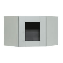 Load image into Gallery viewer, Anchester Gray Wall Mullion Door Diagonal Corner Cabinet 1 Door No Shelf Glass Not Included