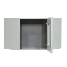 Load image into Gallery viewer, Anchester Gray Wall Mullion Door Diagonal Corner Cabinet 1 Door No Shelf Glass Not Included