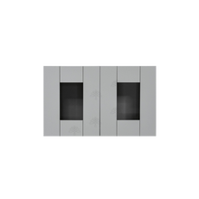 Load image into Gallery viewer, Anchester Gray Wall Mullion Door Cabinet 2 Doors No Shelf Glass Not Included