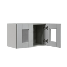 Load image into Gallery viewer, Anchester Gray Wall Mullion Door Cabinet 2 Doors No Shelf Glass Not Included
