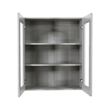 Load image into Gallery viewer, Anchester Gray Wall Mullion Door Cabinet 2 Doors 2 Adjustable Shelves Glass Not Included