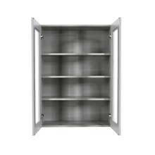Load image into Gallery viewer, Anchester Gray Wall Mullion Door Cabinet 2 Doors 3 Adjustable Shelves Glass Not Included
