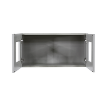 Load image into Gallery viewer, Anchester Gray Wall Mullion Door Cabinet 2 Doors No Shelf 24 Inch Depth Glass Not Included