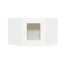 Load image into Gallery viewer, Anchester White Wall Mullion Door Diagonal Corner Cabinet 1 Door No Shelf Glass Not Included