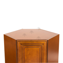 Load image into Gallery viewer, Cambridge Wall Mullion Door Diagonal Corner Cabinet 1 Door 3 Adjustable Shelves Glass Not Included