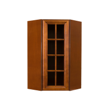 Load image into Gallery viewer, Cambridge Wall Mullion Door Diagonal Corner Cabinet 1 Door 3 Adjustable Shelves Glass Not Included