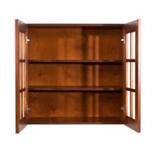 Load image into Gallery viewer, Cambridge Wall Mullion Door Cabinet 2 Doors 2 Adjustable Shelves 30 Inch Height Glass Not Included