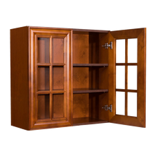 Load image into Gallery viewer, Cambridge Wall Mullion Door Cabinet 2 Doors 2 Adjustable Shelves 30 Inch Height Glass Not Included