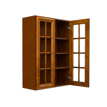 Load image into Gallery viewer, Cambridge Wall Mullion Door Cabinet 2 Doors 3 Adjustable Shelves Glass Not Included