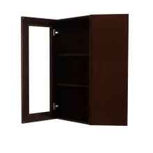 Load image into Gallery viewer, Edinburgh Wall Mullion Door Diagonal Corner Cabinet 1 Door 2 Adjustable Shelves Glass Not Included