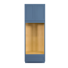 Load image into Gallery viewer, Lancaster Blue Tall Double Oven Cabinet 2 Upper Doors and 1 Lower Drawer