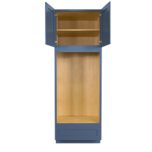 Load image into Gallery viewer, Lancaster Blue Tall Double Oven Cabinet 2 Upper Doors and 1 Lower Drawer