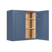 Load image into Gallery viewer, Lancaster Blue Wall Cabinet 2 Doors 2 Adjustable Shelves With 30-inch Height