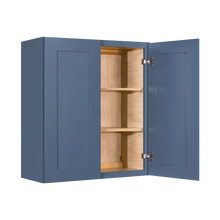 Load image into Gallery viewer, Lancaster Blue Wall Cabinet 2 Doors 2 Adjustable Shelves