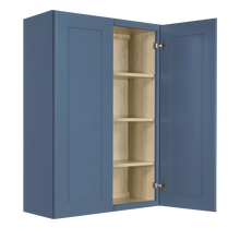 Load image into Gallery viewer, Lancaster Blue Wall Cabinet 2 Doors 3 Adjustable Shelves