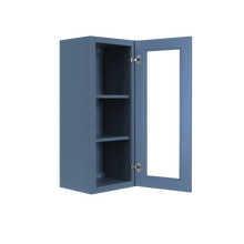 Load image into Gallery viewer, Lancaster Blue Mullion Door Cabinet 1 Door 2 Adjustable Shelves Glass not Included