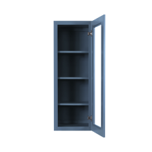 Load image into Gallery viewer, Lancaster Blue Wall Mullion Door Cabinet 1 Door 3 Adjustable Shelves Glass not Included
