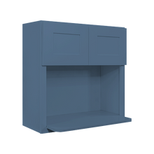 Load image into Gallery viewer, Lancaster Blue Wall Microwave Cabinet 2 Doors No Shelf