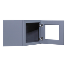 Load image into Gallery viewer, Lancaster Gray Wall Diagonal Mullion Door Cabinet 1 Door No Shelf Glass Not Included