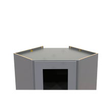 Load image into Gallery viewer, Lancaster Gray Wall Diagonal Mullion Door Cabinet 1 Door 2 Adjustable Shelves Glass not Included