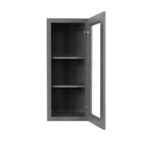 Load image into Gallery viewer, Lancaster Gray Wall Mullion Door Cabinet 1 Door 2 Adjustable Shelves Glass not Included