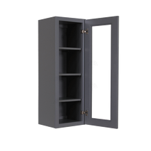 Load image into Gallery viewer, Lancaster Gray Wall Mullion Door Cabinet 1 Door 3 Adjustable Shelves Glass not Included