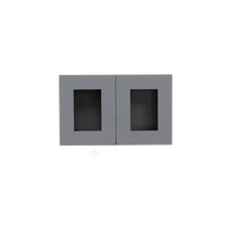 Load image into Gallery viewer, Lancaster Gray Wall Mullion Door Cabinet 2 Doors No Shelves Glass not inclued