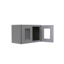 Load image into Gallery viewer, Lancaster Gray Wall Mullion Door Cabinet 2 Doors No Shelves Glass not inclued