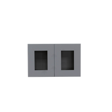 Load image into Gallery viewer, Lancaster Gray Wall Mullion Door Cabinet 2 Doors No Shelf Glass Not Included