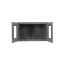 Load image into Gallery viewer, Lancaster Gray Wall Mullion Door Cabinet 2 Doors No Shelf Glass Not Included
