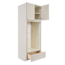 Load image into Gallery viewer, Lancaster Stone Wash Tall Double Oven Cabinet 2 Upper Doors and 1 Lower Drawer