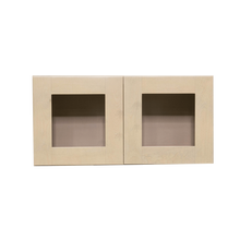 Load image into Gallery viewer, Lancaster Stone Wash Wall Mullion Door Cabinet 2 Doors No Shelf Glass Not Included