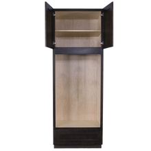 Load image into Gallery viewer, Lancaster Vintage Charcoal Tall Double Oven Cabinet 2 Upper Doors and 1 Lower Drawer