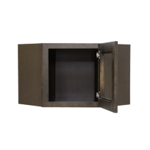 Load image into Gallery viewer, Lancaster Vintage Charcoal Wall Diagonal Mullion Door Cabinet 1 Door No Shelf Glass Not Included