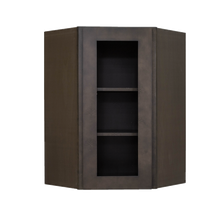 Load image into Gallery viewer, Lancaster Vintage Charcoal Wall Diagonal Mullion Door Cabinet 1 Door 2 Adjustable Shelves Glass not Included