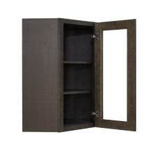 Load image into Gallery viewer, Lancaster Vintage Charcoal Wall Diagonal Mullion Door Cabinet 1 Door 2 Adjustable Shelves Glass not Included