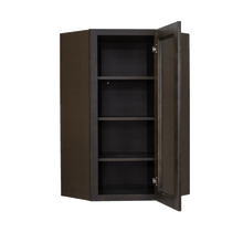 Load image into Gallery viewer, Lancaster Vintage Charcoal Wall Diagonal Mullion Door Cabinet 1 Door 3 Adjustable Shelves Glass not Included