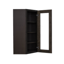 Load image into Gallery viewer, Lancaster Vintage Charcoal Wall Diagonal Mullion Door Cabinet 1 Door 3 Adjustable Shelves Glass not Included