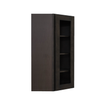 Load image into Gallery viewer, Lancaster Vintage Charcoal Wall Diagonal Mullion Door Cabinet 1 Door 3 Adjustable Shelves Glass not Included